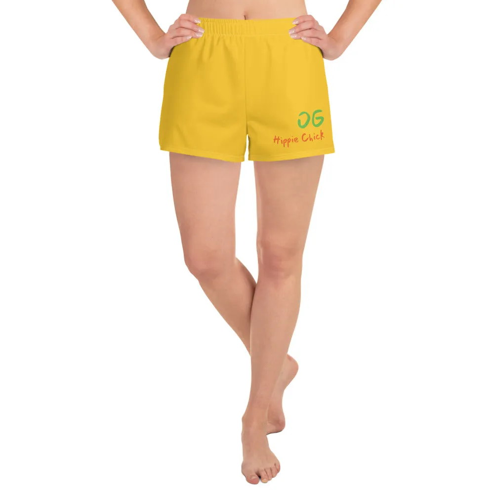 Yellow Women's Athletic Shorts