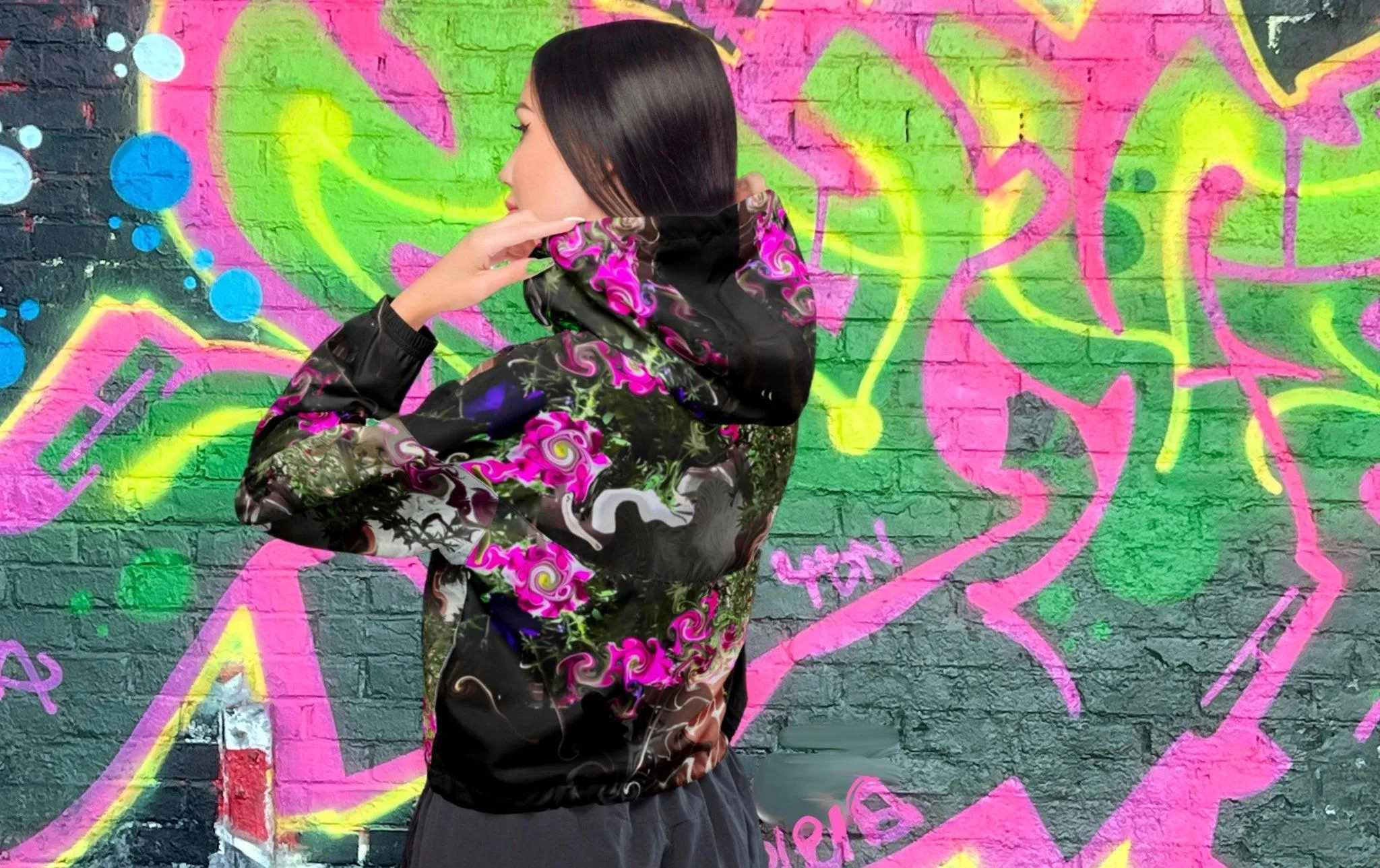 You Can't Sit with Us Women’s cropped windbreaker