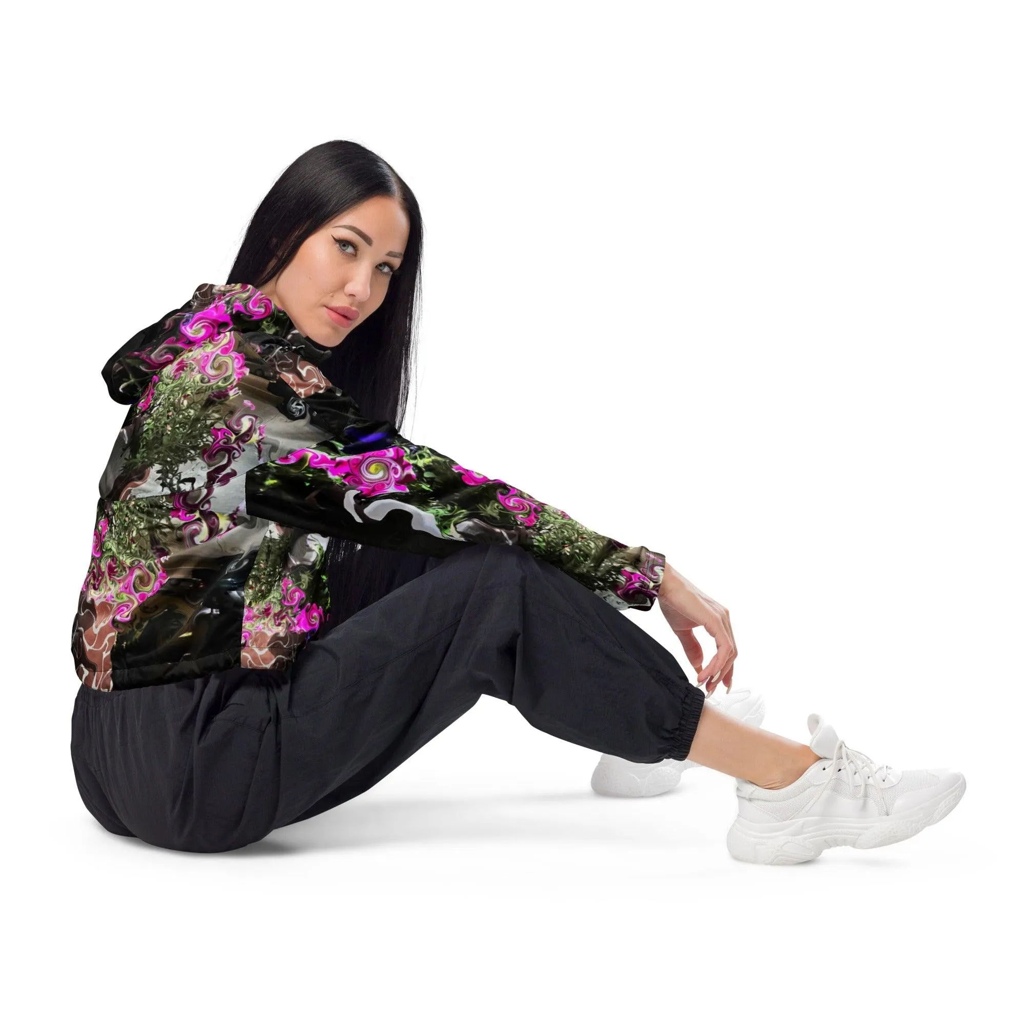 You Can't Sit with Us Women’s cropped windbreaker