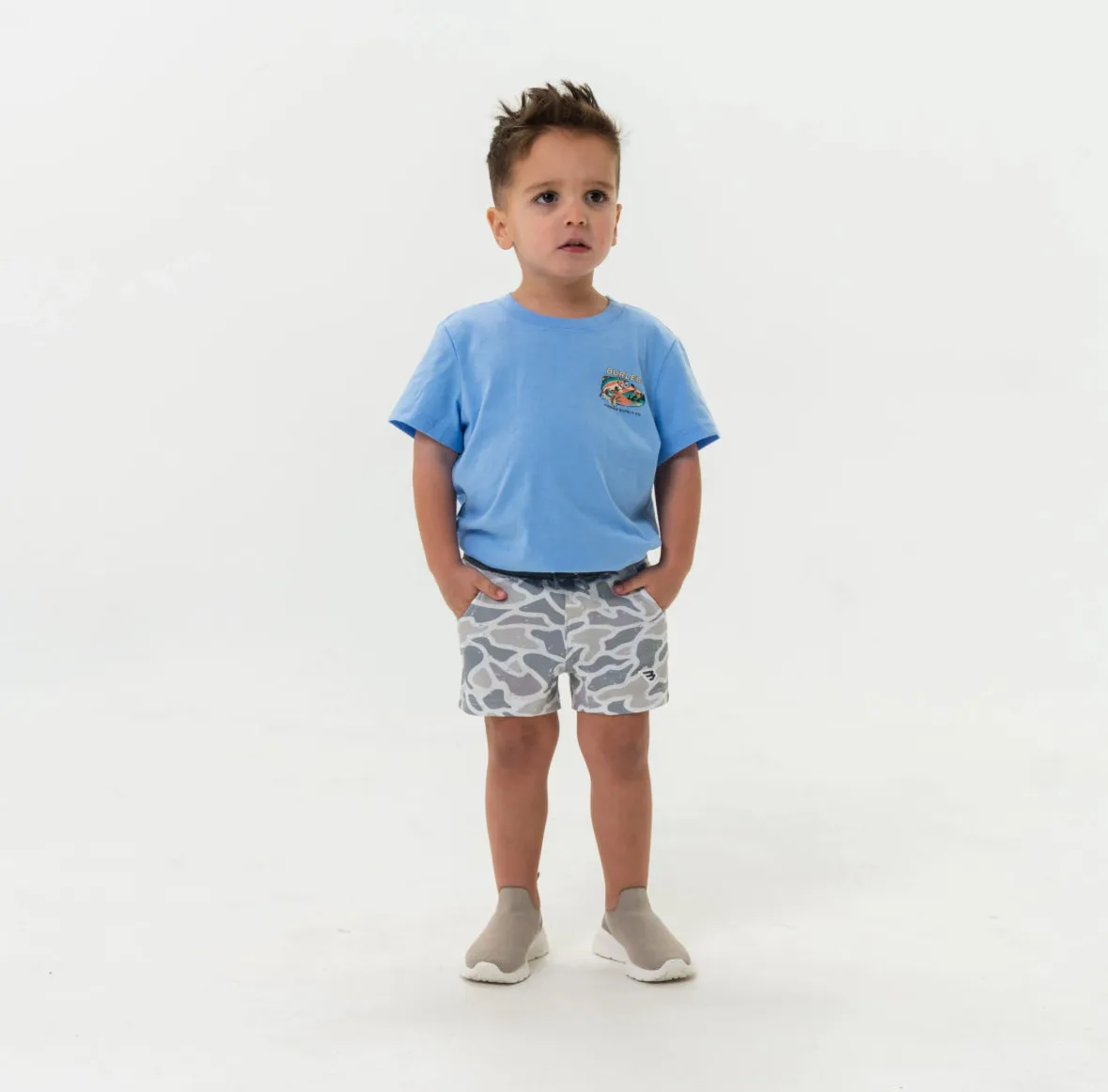 Youth Athletic Short White Camo