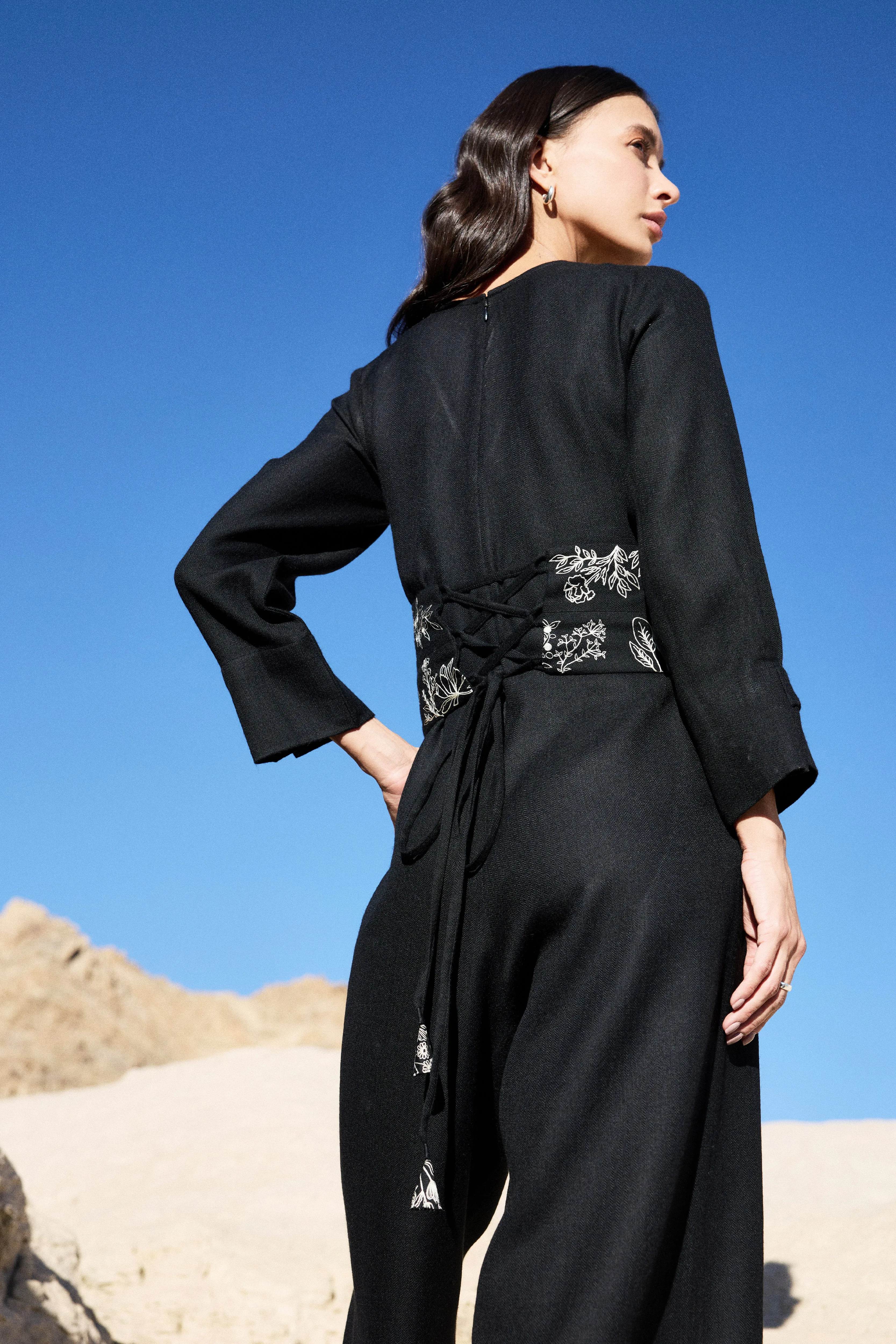 Zanskar Woollen Jumpsuit (Black)