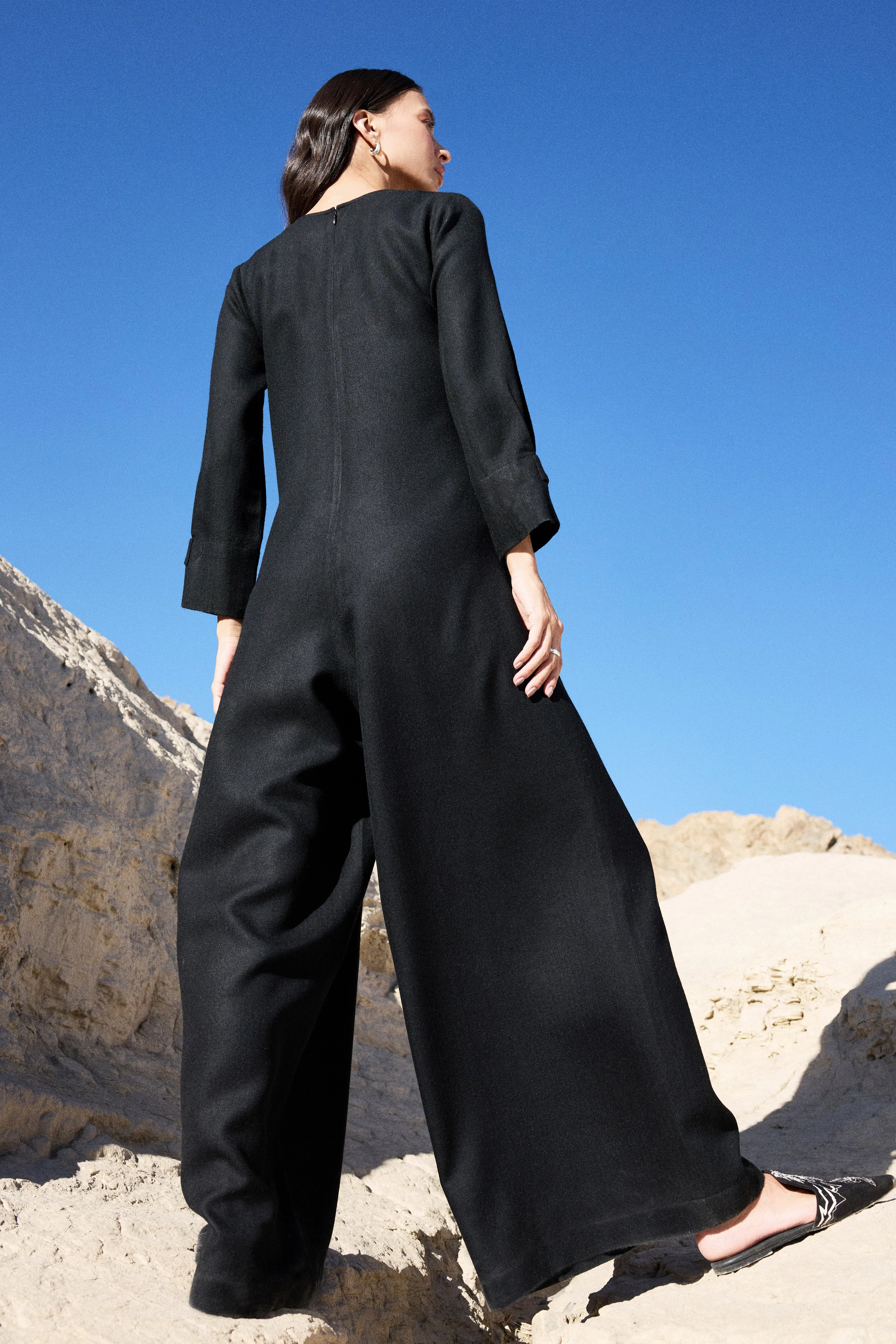 Zanskar Woollen Jumpsuit (Black)