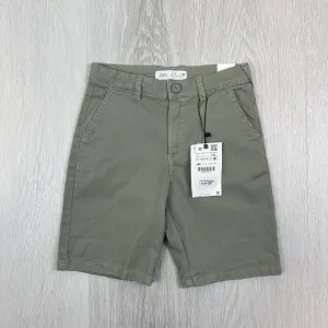 Zara Boys Khaki Green Chino Shorts Size 7 Years (New)
