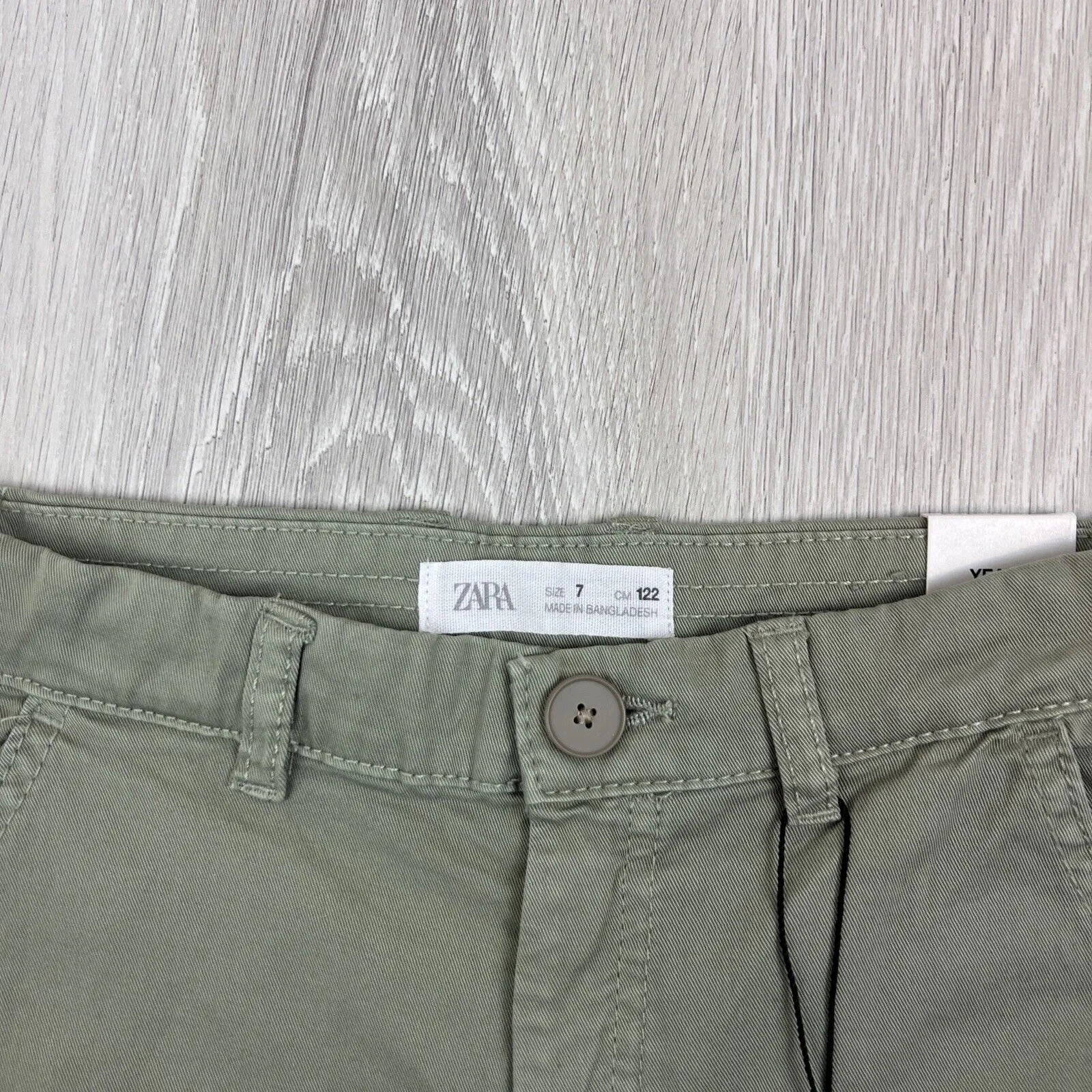 Zara Boys Khaki Green Chino Shorts Size 7 Years (New)