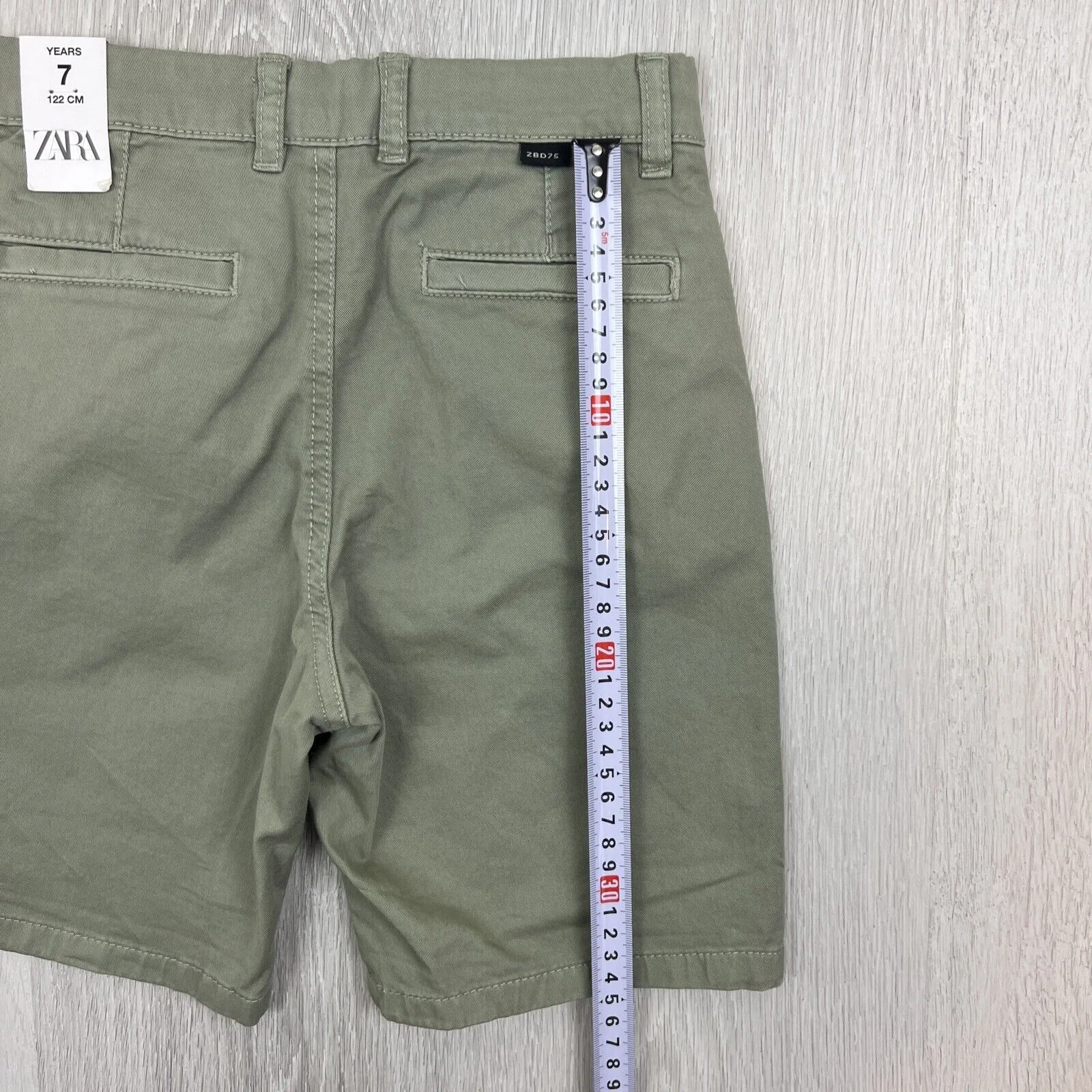 Zara Boys Khaki Green Chino Shorts Size 7 Years (New)