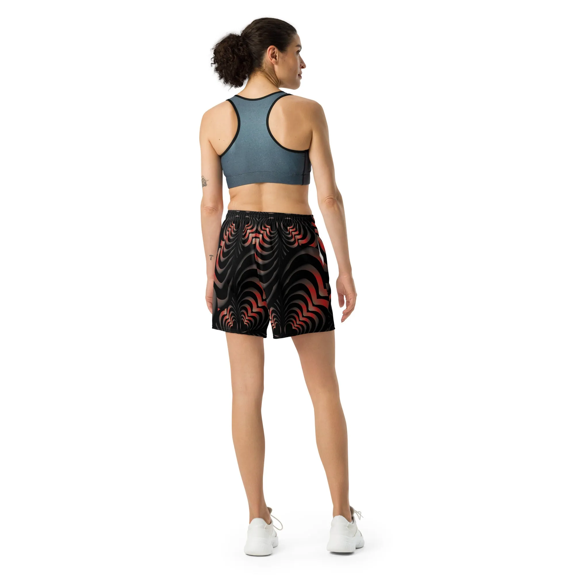 Zebra Love™ Fiery Unisex Athletic Long Shorts