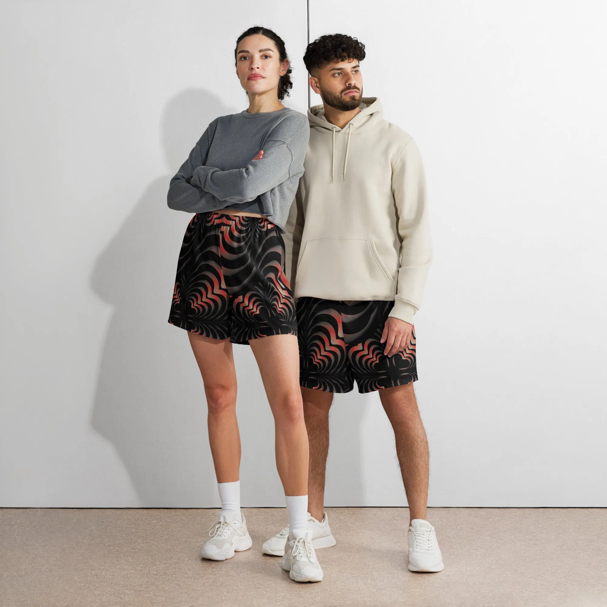 Zebra Love™ Fiery Unisex Athletic Long Shorts