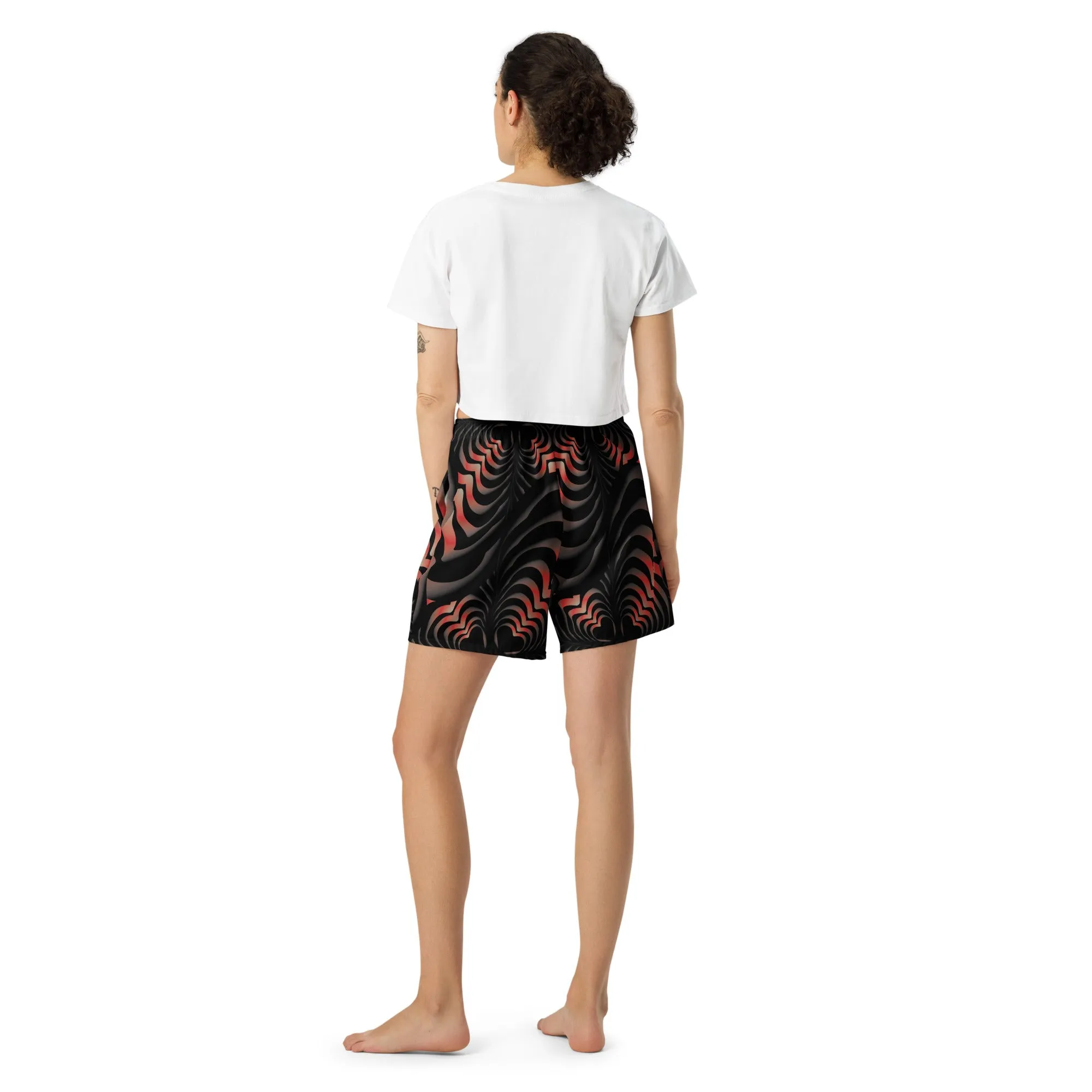 Zebra Love™ Fiery Unisex Athletic Long Shorts