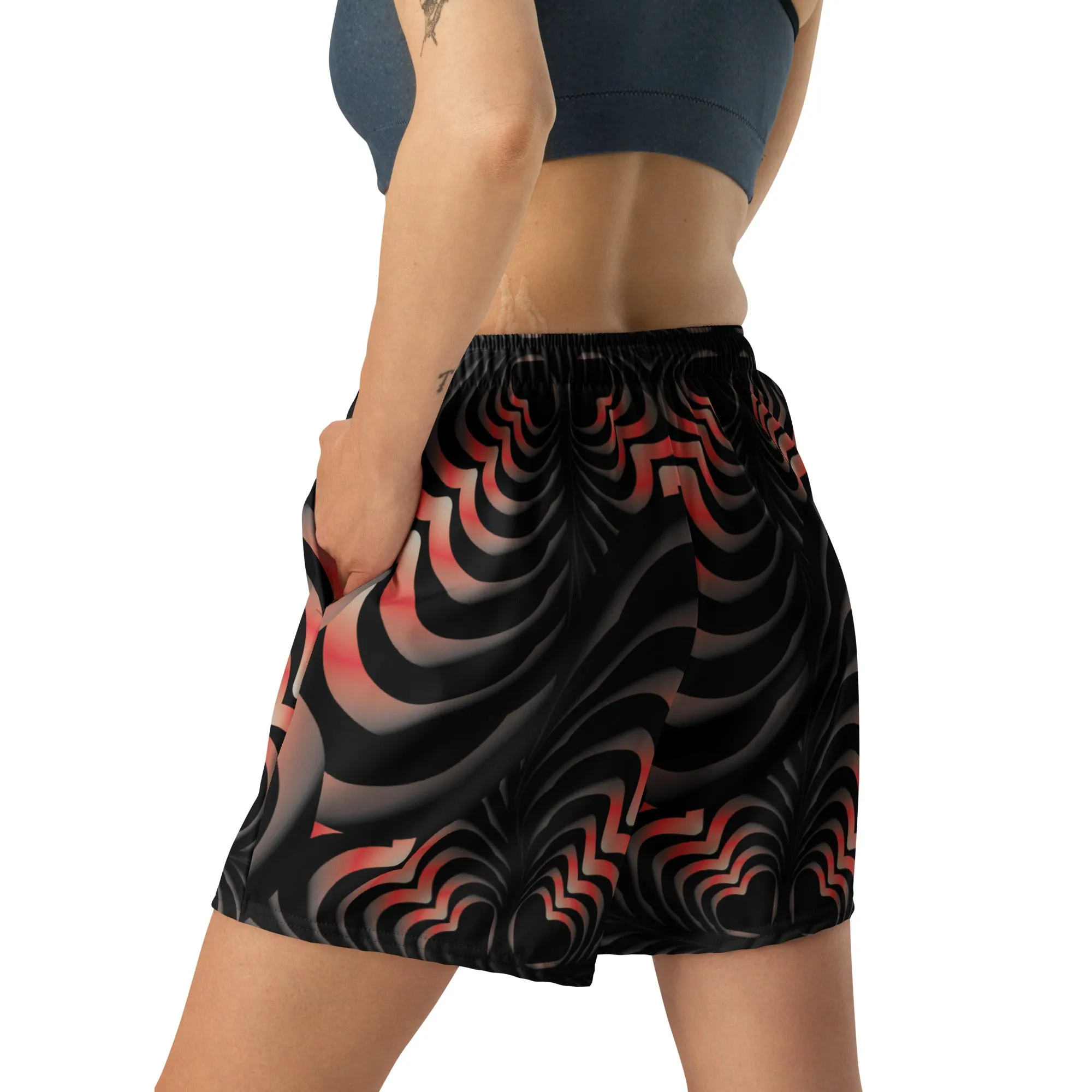 Zebra Love™ Fiery Unisex Athletic Long Shorts