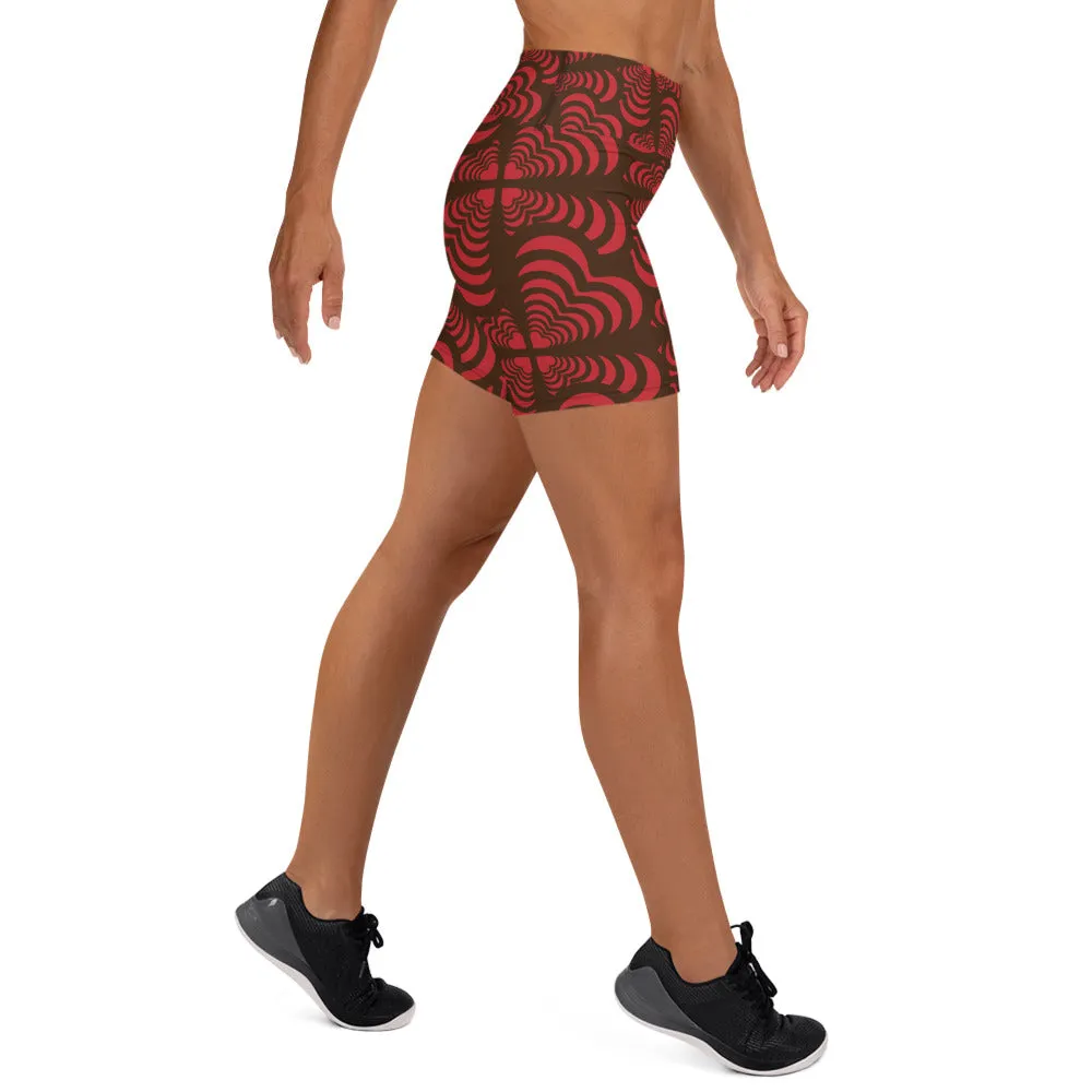 Zebra Love™ More Brown than Red Yoga Shorts