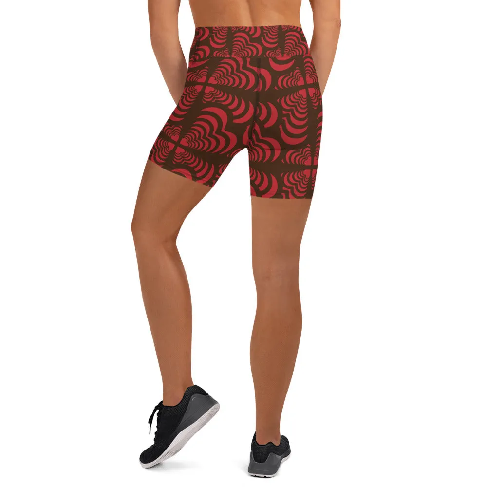 Zebra Love™ More Brown than Red Yoga Shorts