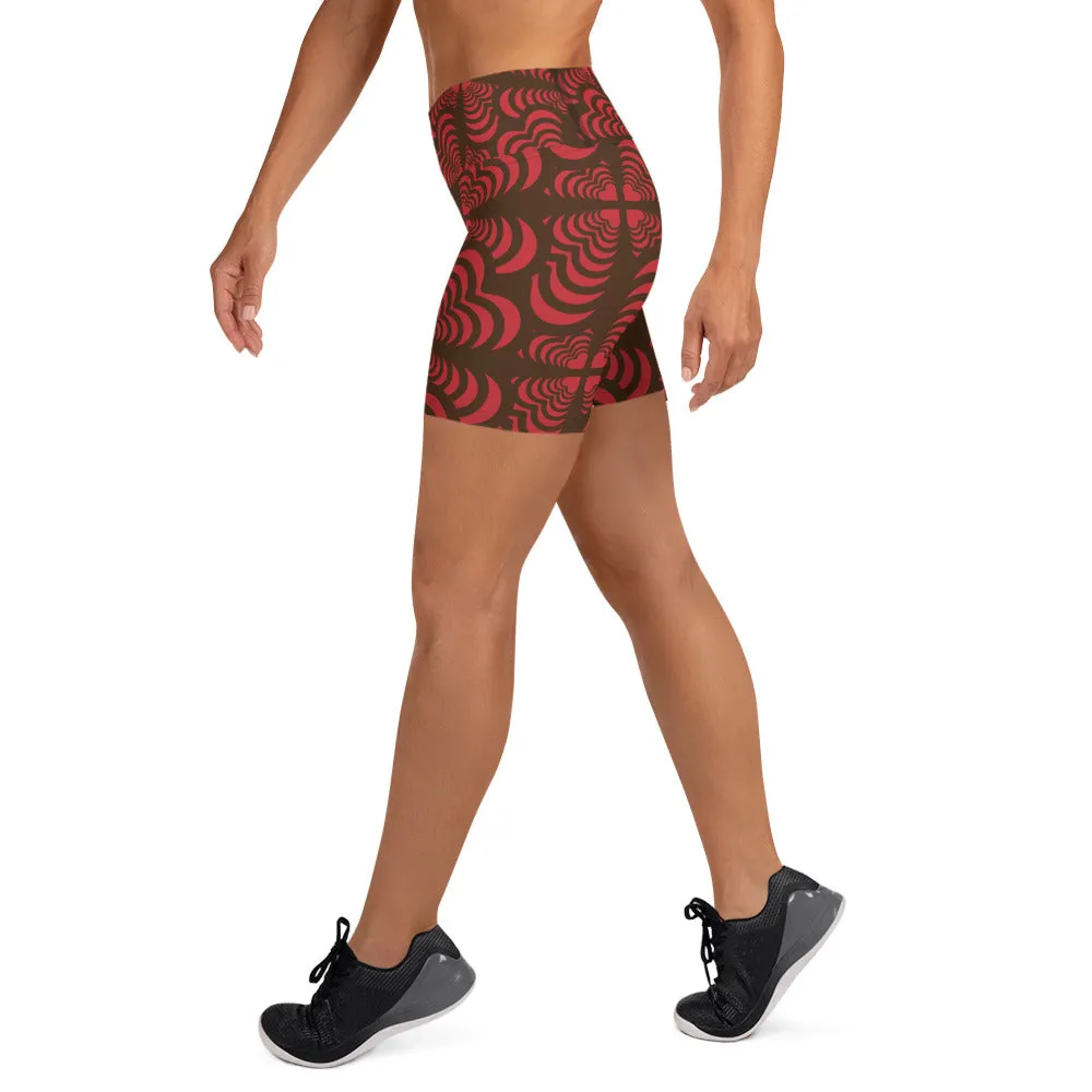 Zebra Love™ More Brown than Red Yoga Shorts